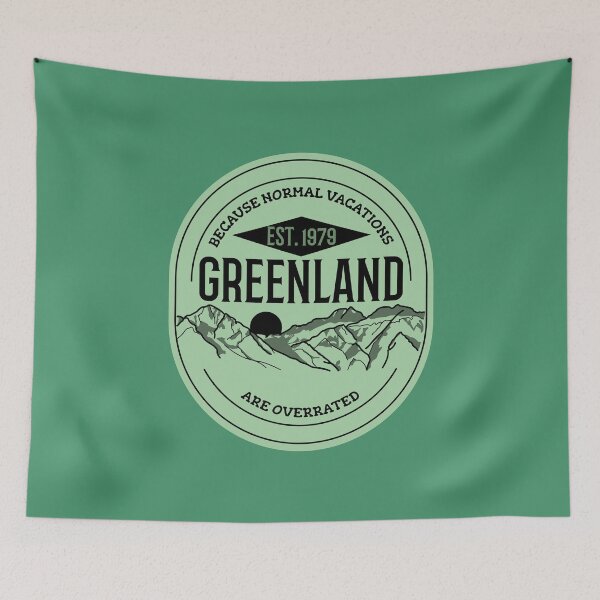Item preview, Green Vintage Badge - Greenland, Because Normal Vacations are Overrated! designed and sold by GraTEEtude.