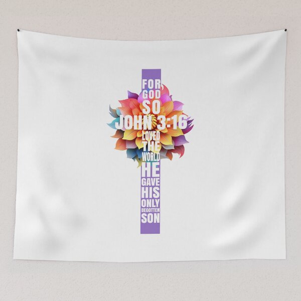 Item preview, 3:16 Divine Love Floral Cross Tee – John 3:16 Scripture Shirt for 3:16 Day designed and sold by GODS4US.
