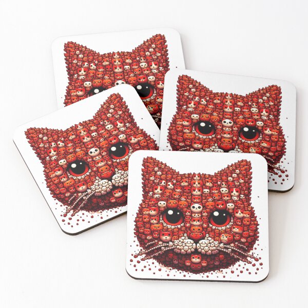 Item preview, Red cat head design on  designed and sold by ExtraMessages.