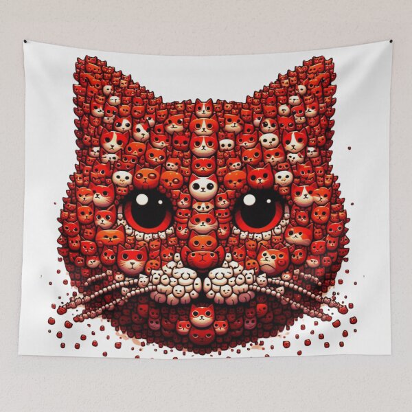 Item preview, Red cat head design on  designed and sold by ExtraMessages.