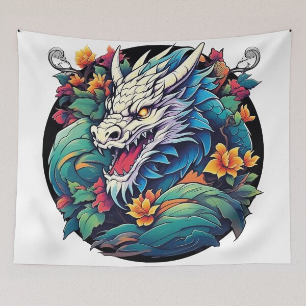 Item preview, Wild dragon in the garden of fantasy designed and sold by Ink-Kreativ.