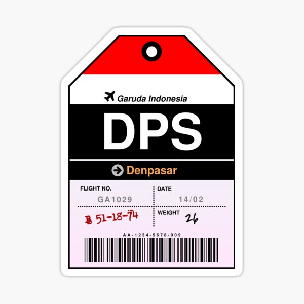 Item preview, Denpasar Airline Luggage Tag designed and sold by RabbitK.