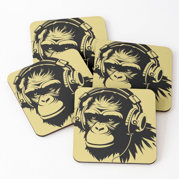 Item preview, Monkey with headphones designed and sold by All In One.