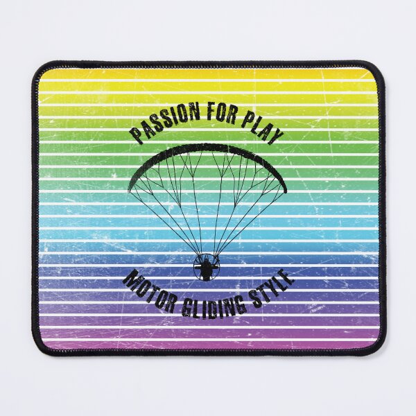 Item preview, Black silhouette of a man flying a paraglider against the background of rainbow stripes designed and sold by HarridanCreates.