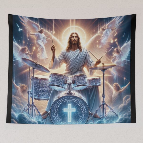 Item preview, "JESUS DRUMMER" :CHRISTIAN DRUMMER GIFT designed and sold by Obinne.