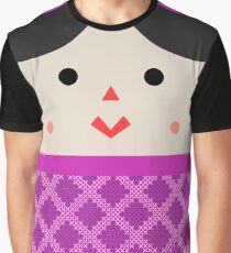 Camiseta gráfica Muñeca de Trapo (Mexican Cloth Doll) Square Friends (Pink and Blue)