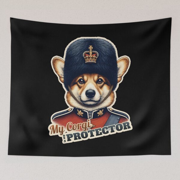 Item preview, Corgi King Queen guard designed and sold by ThisDress.