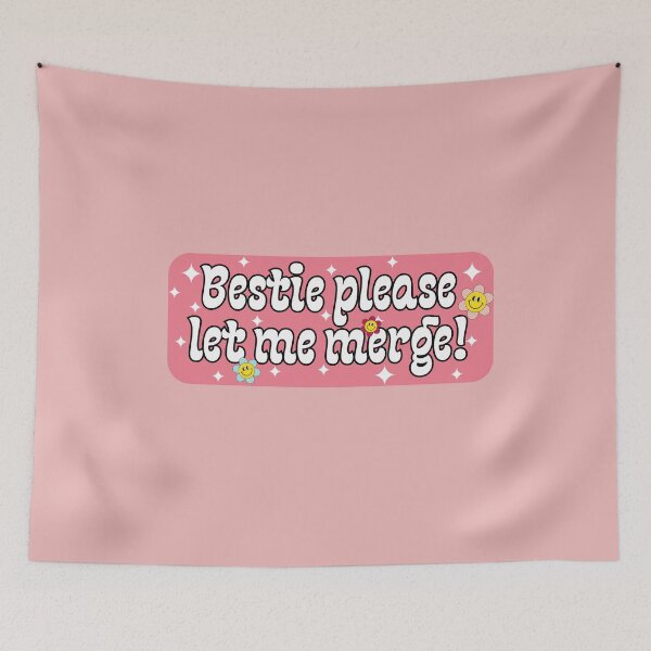 Item preview, Bestie Please Let Me Merge Funny Meme Bumper designed and sold by belladesign7.