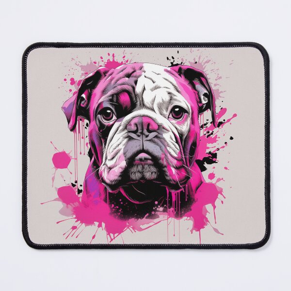 Item preview, Cute magenta British Bulldog dog portrait designed and sold by OdinsBigBeard.