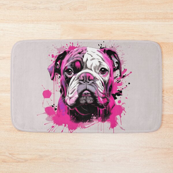 Item preview, Cute magenta British Bulldog dog portrait designed and sold by OdinsBigBeard.