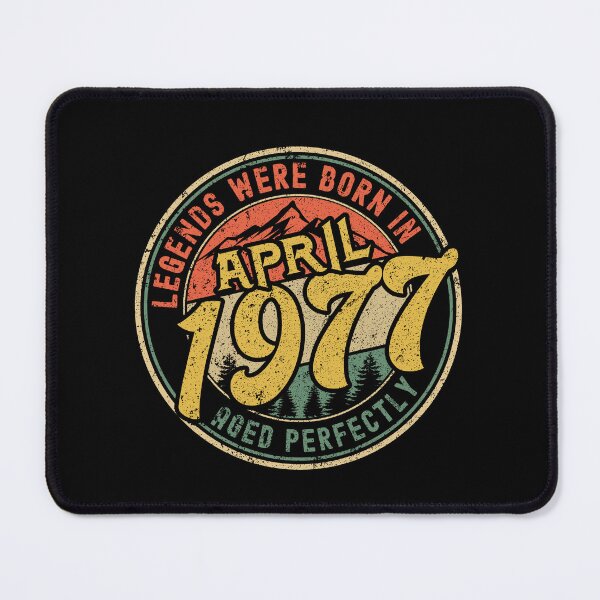 Item preview, Legends were born in APRIL 1977 - aged perfectly - awesome vintage birthday designed and sold by oudinmeissArt.