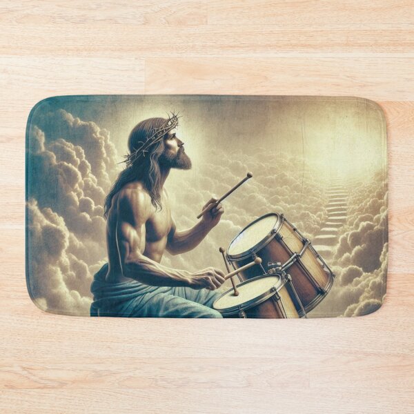 Item preview, "JESUS DRUMMER" : Cute Jesus Playing Drums designed and sold by Obinne.