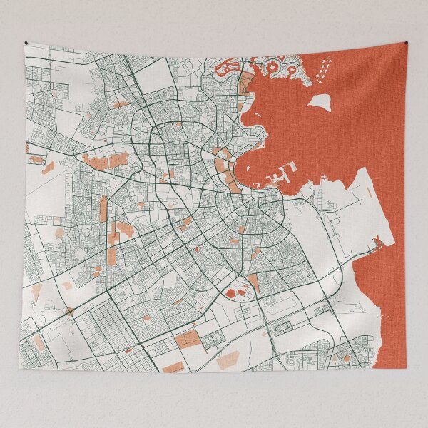 Item preview, Doha City Map of Qatar  - Bohemian designed and sold by deMAP.