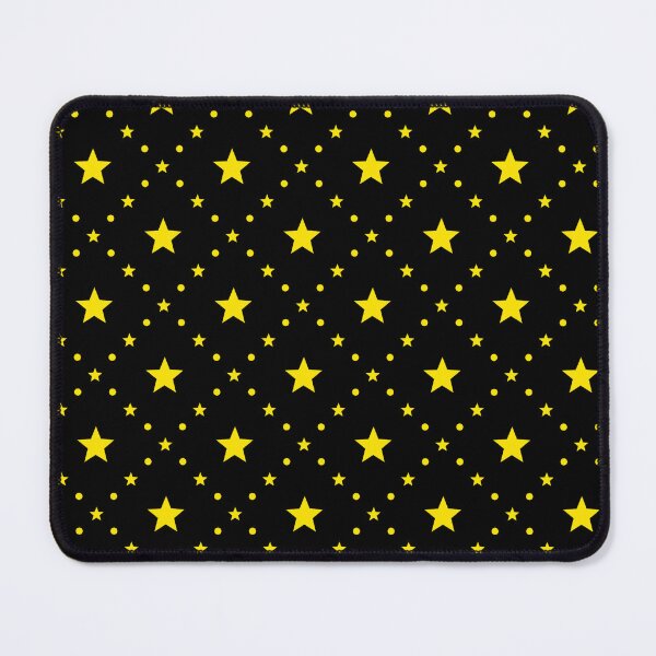 Item preview, Black Yellow Star Circle Dots Galaxy Fireworks Twinkling Lights Space New Year's Eve Party Pattern designed and sold by PenguinForests.