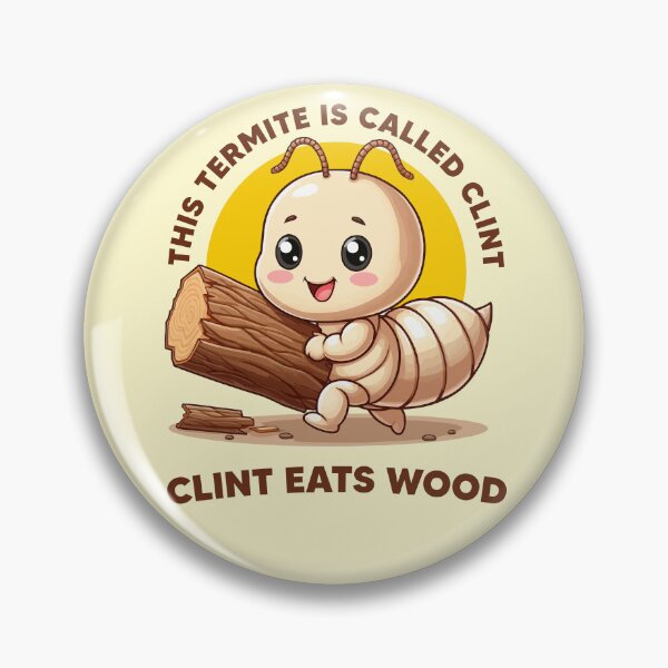 Item preview, Clint eats wood - funny termite character (on light colors) designed and sold by messy-nessie.