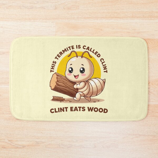 Item preview, Clint eats wood - funny termite character (on light colors) designed and sold by messy-nessie.