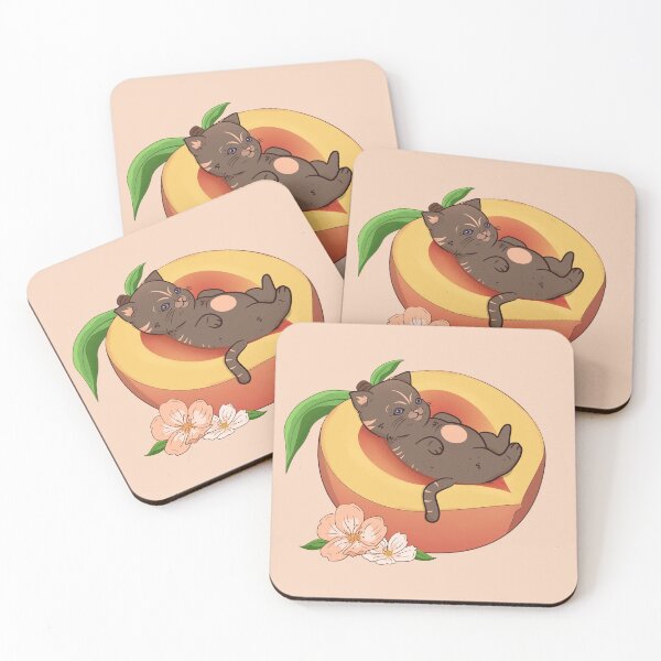 Item preview, Cute Cat Sitting in Peach Kitten Fruit designed and sold by 84collective.