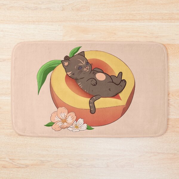Item preview, Cute Cat Sitting in Peach Kitten Fruit designed and sold by 84collective.