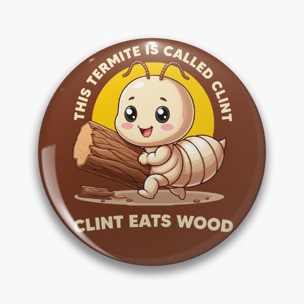 Item preview, Clint eats wood - funny termite character (on dark colors) designed and sold by messy-nessie.