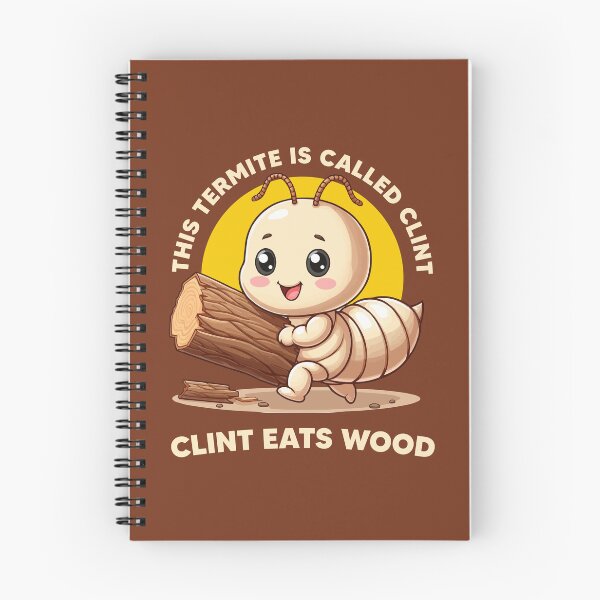 Item preview, Clint eats wood - funny termite character (on dark colors) designed and sold by messy-nessie.