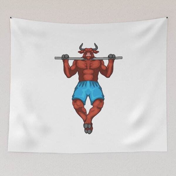 Item preview, Bull Bodybuilder Pull ups Bodybuilding designed and sold by Snabdesign84.