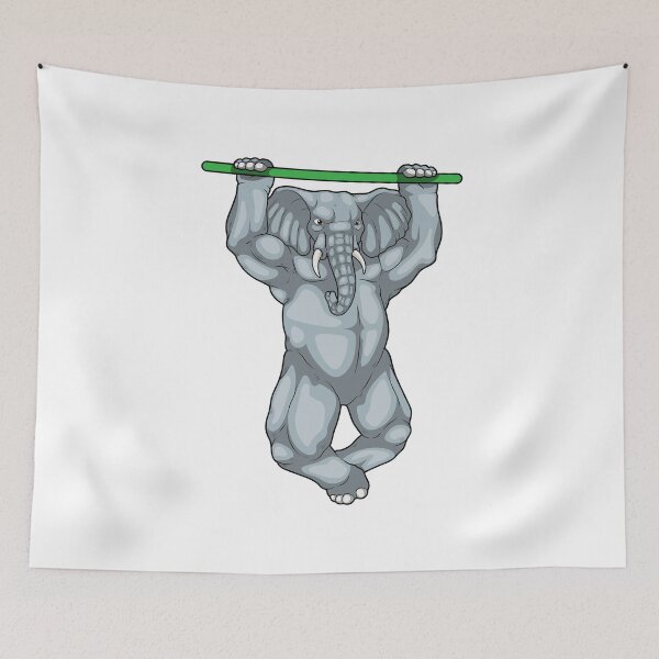 Item preview, Elephant Bodybuilder Pull ups Bodybuilding designed and sold by Snabdesign84.