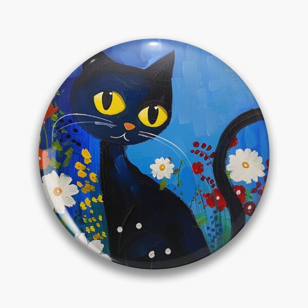 Item preview, Black Cat And Beautiful Flowers designed and sold by CamilleNorris.