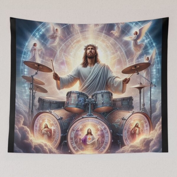 Item preview, "JESUS DRUMMER" : JESUS PLAYING DRUMS designed and sold by Obinne.