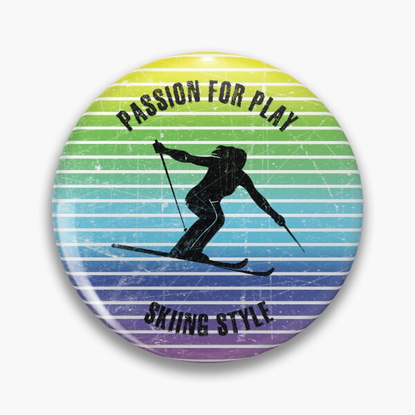 Item preview, Black silhouette of a woman skiing against the background of rainbow stripes designed and sold by HarridanCreates.