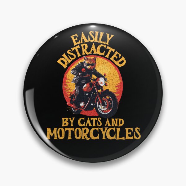 Item preview, Easily Distracted By Cats and Motorcycles designed and sold by PeelZinc.