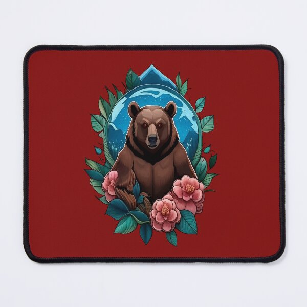 Item preview, Black Bear Surrounded by Camellia Alabama State designed and sold by taiche.