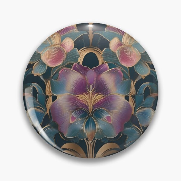 Item preview,  Art Deco Purple Gold Flower Pattern designed and sold by Tamas Das.