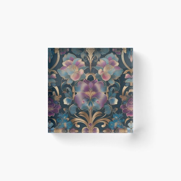 Item preview,  Art Deco Purple Gold Flower Pattern designed and sold by Tamas Das.