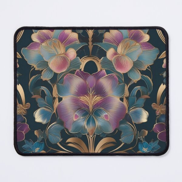 Item preview,  Art Deco Purple Gold Flower Pattern designed and sold by Tamas Das.