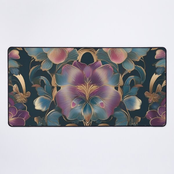 Item preview,  Art Deco Purple Gold Flower Pattern designed and sold by Tamas Das.
