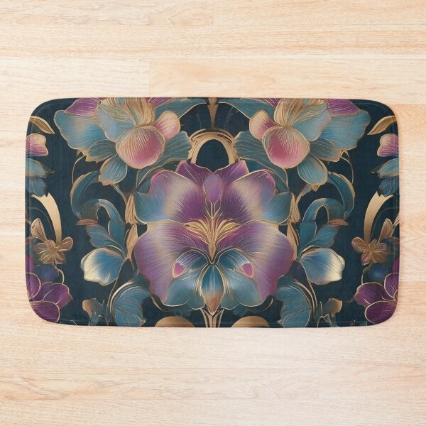 Item preview,  Art Deco Purple Gold Flower Pattern designed and sold by Tamas Das.