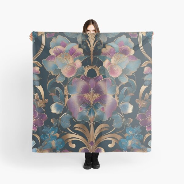 Item preview, Art Deco Purple Gold Flower Pattern designed and sold by Tamas Das.