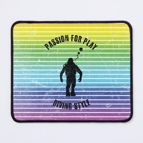 Item preview, Black silhouette of a diver against the background of rainbow stripes designed and sold by HarridanCreates.