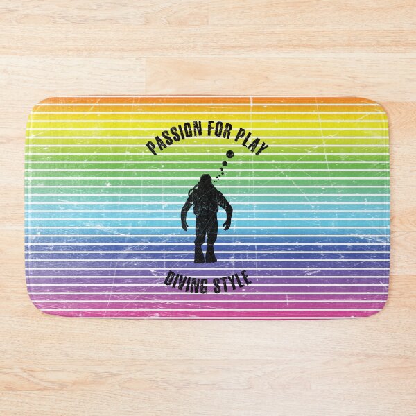 Item preview, Black silhouette of a diver against the background of rainbow stripes designed and sold by HarridanCreates.