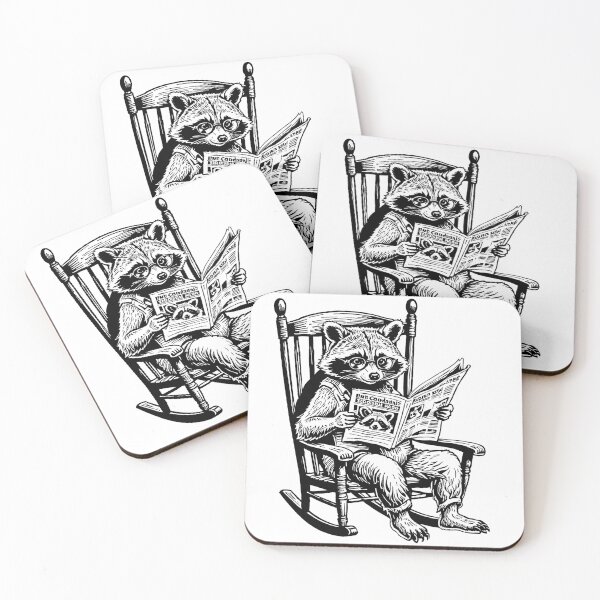 Item preview, Racoon Reading Newspaper designed and sold by yilsi.