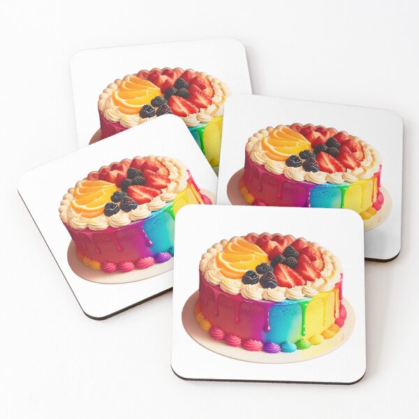 Item preview, Vibrant Delights: Colorful Cake Topping with Orange, Strawberry, and Blackberry designed and sold by DIGITALXYZ.