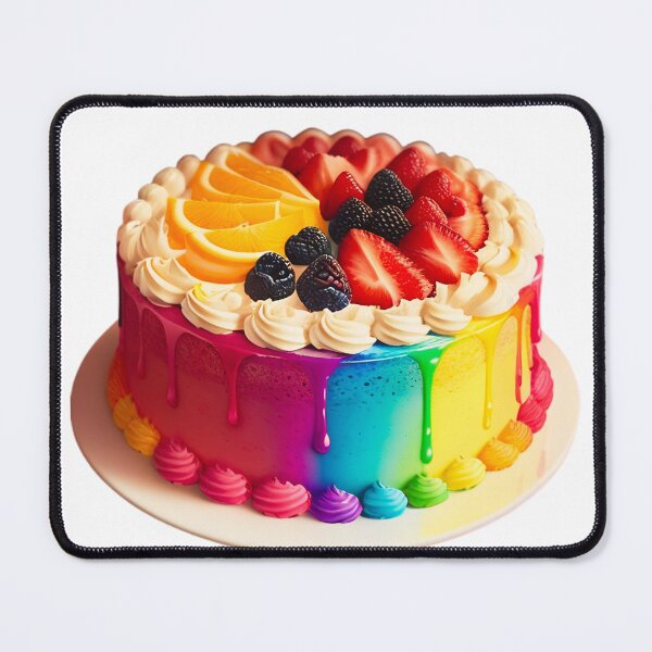 Item preview, Vibrant Delights: Colorful Cake Topping with Orange, Strawberry, and Blackberry designed and sold by DIGITALXYZ.