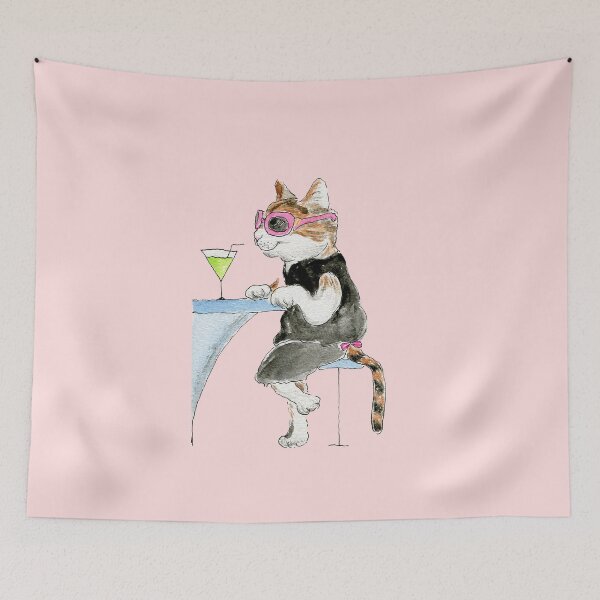 Item preview, drinking morden cat designed and sold by huangtingart.