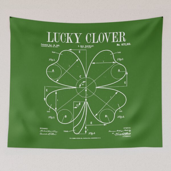 Item preview, St Patrick's Day Lucky Four Leaf Clover Funny Vintage Patent designed and sold by GrandeDuc.