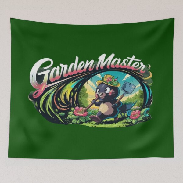 Item preview,  A mole walking through the garden with text 'Garden Master" designed and sold by Tomasz  Siennicki.