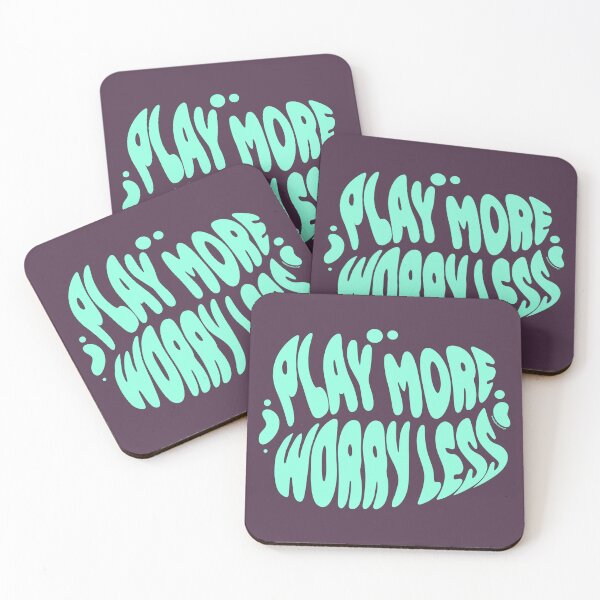 Item preview, Play More Worry Less | 60s Psy Lettering designed and sold by monkeybusiness.pt.