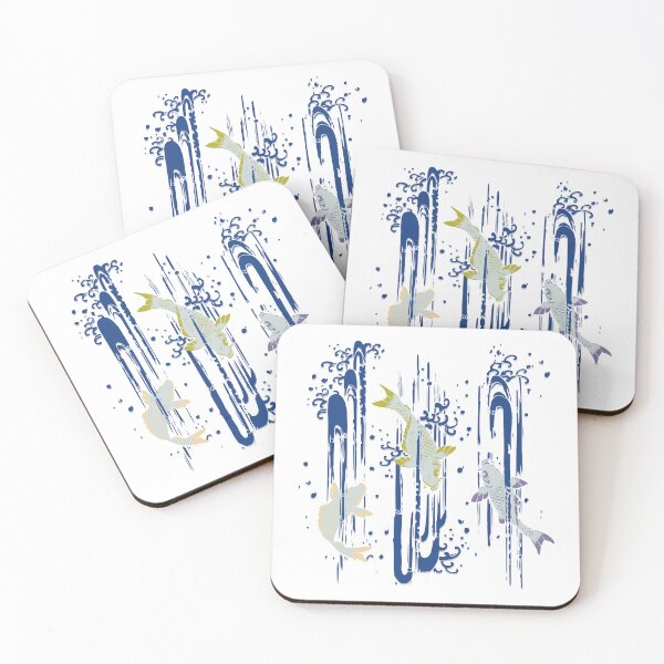 Item preview, three koi fish underwater - Japanese design designed and sold by Japan Design Prints.