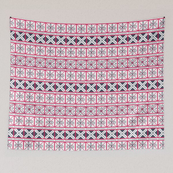 Artikelvorschau, Geometrische Folklorequadrate auf Motiven der Mezen-Malerei. Heilige Geometrie der Slawen Rot-Schwarz-Weiß-Farben entworfen und verkauft von Olga Matskevich.