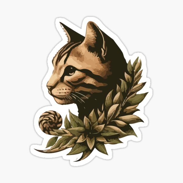Item preview, Cat peeking from flower designed and sold by SOMI SOMI.