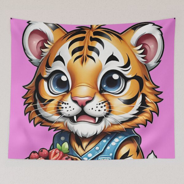 Item preview, baby tiger holding waffle  designed and sold by Chantel Fourie.